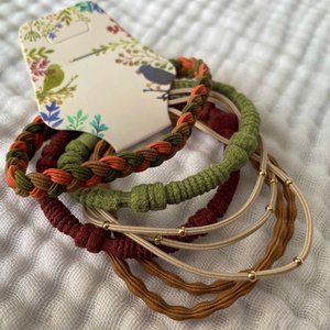 New! 5 pack Assorted Friendship Bracelet Hairties